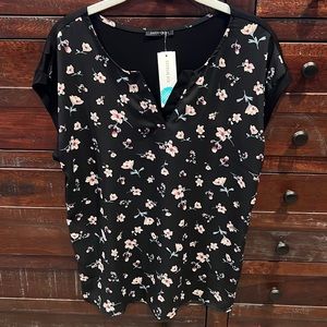 {StitchFix} Papermoon Reece Mixed Material Cap-sleeve Top 🆕